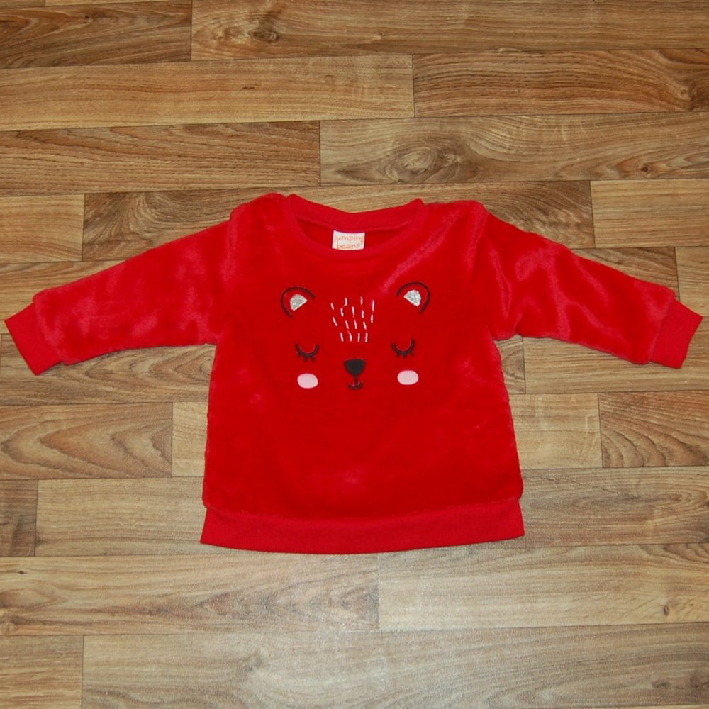 Jumping Beans Baby Girl  Bear Face Sweatshirt